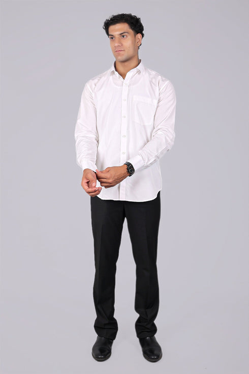 Veshbhoshaa Bluebird Timeless White Men'S Office Shirt